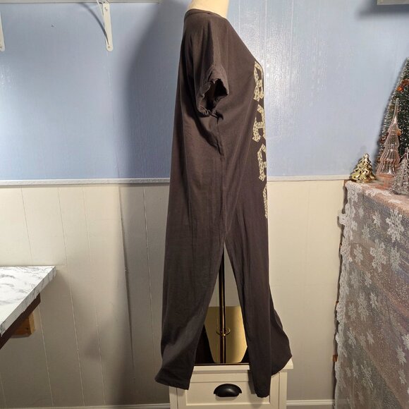 ACDC Medium Black Animal Print Shortsleeve Summer Casual Festival Concert Dress - Picture 5 of 9